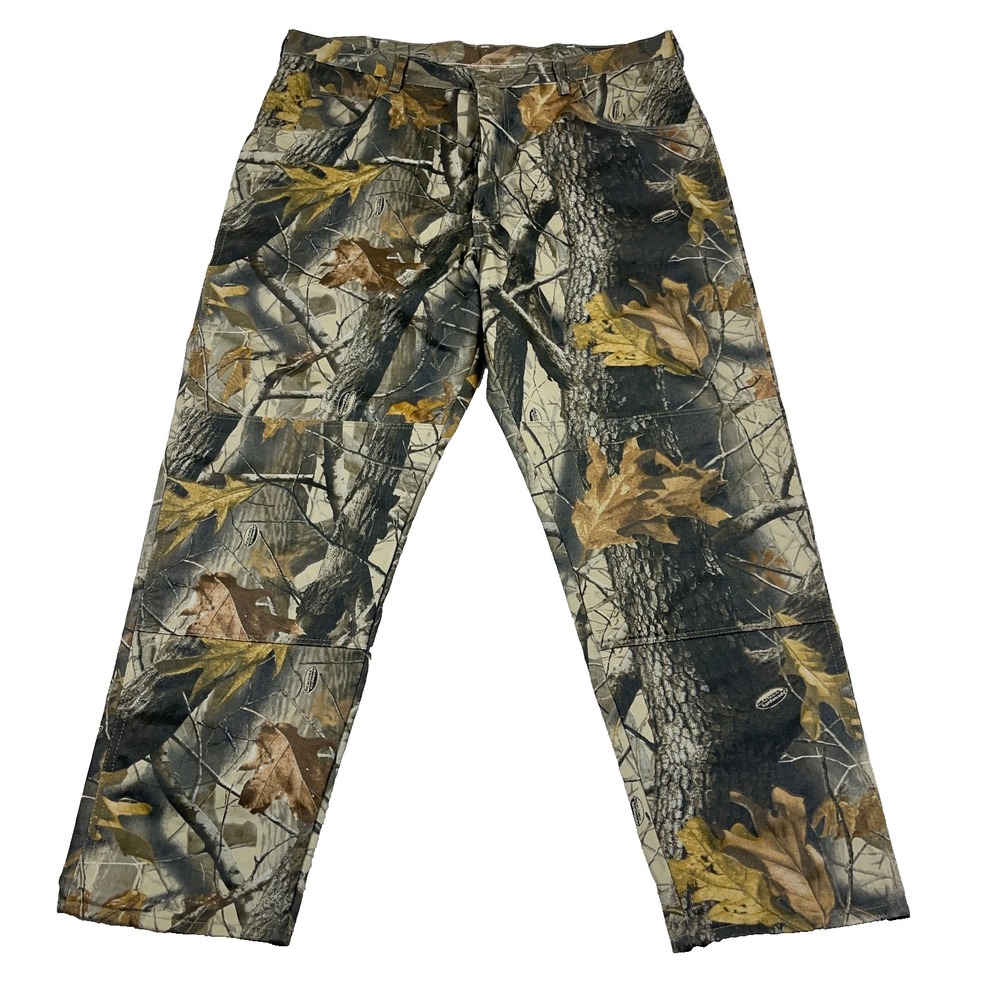 Vintage Wrangler Camo Jeans Men 40x30 Realtree Hardwood Baggy Y2K Double Knee